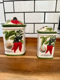 Vintage Delizie di Calabria Italian Ceramic Kitchen Canisters – Set of 2