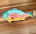 Italian Ceramic Fish Platter – Hand-Painted Majolica - Vintage