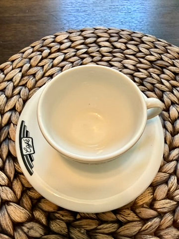 Vintage John Tams England "Cafe" Pattern Cup And Saucer 8-piece Set