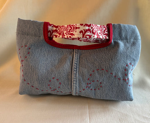 Blue Jean Yarn Bag / Clutch