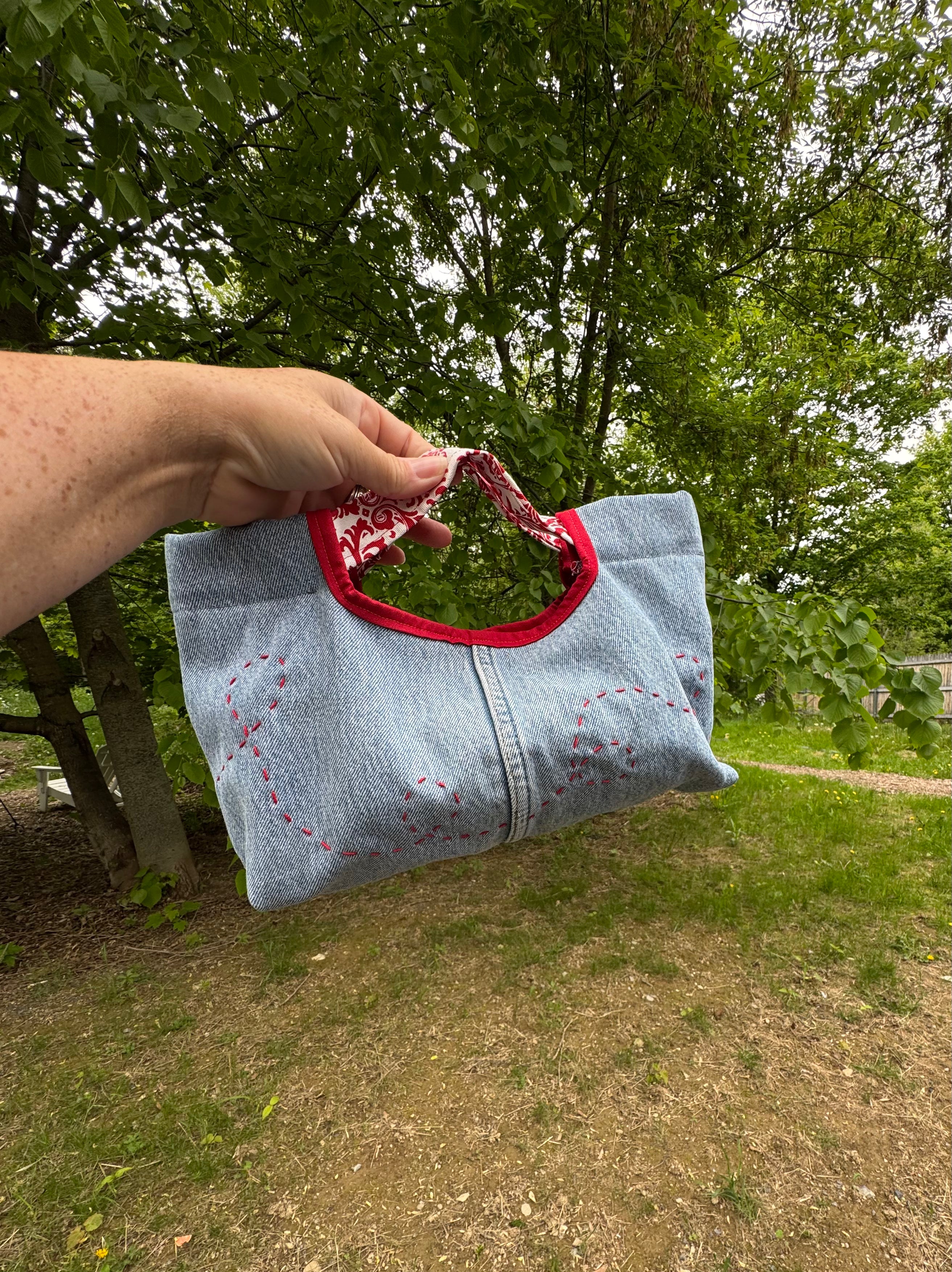 Blue Jean Yarn Bag / Clutch
