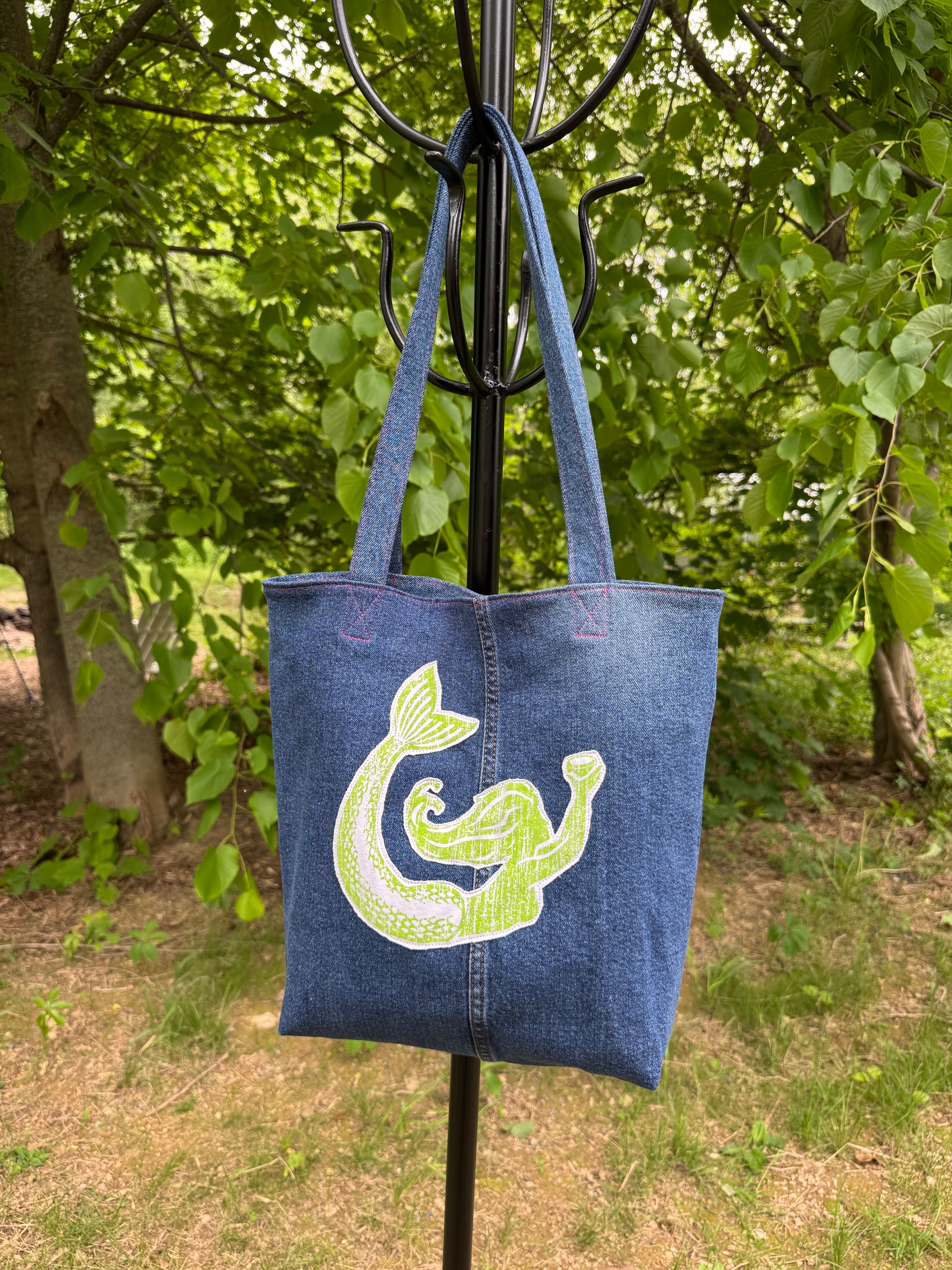Tote Bag / Mermaid on Blue Jeans