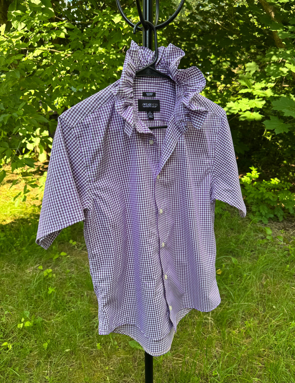 Short Sleeve Ruffle Collar Shirt