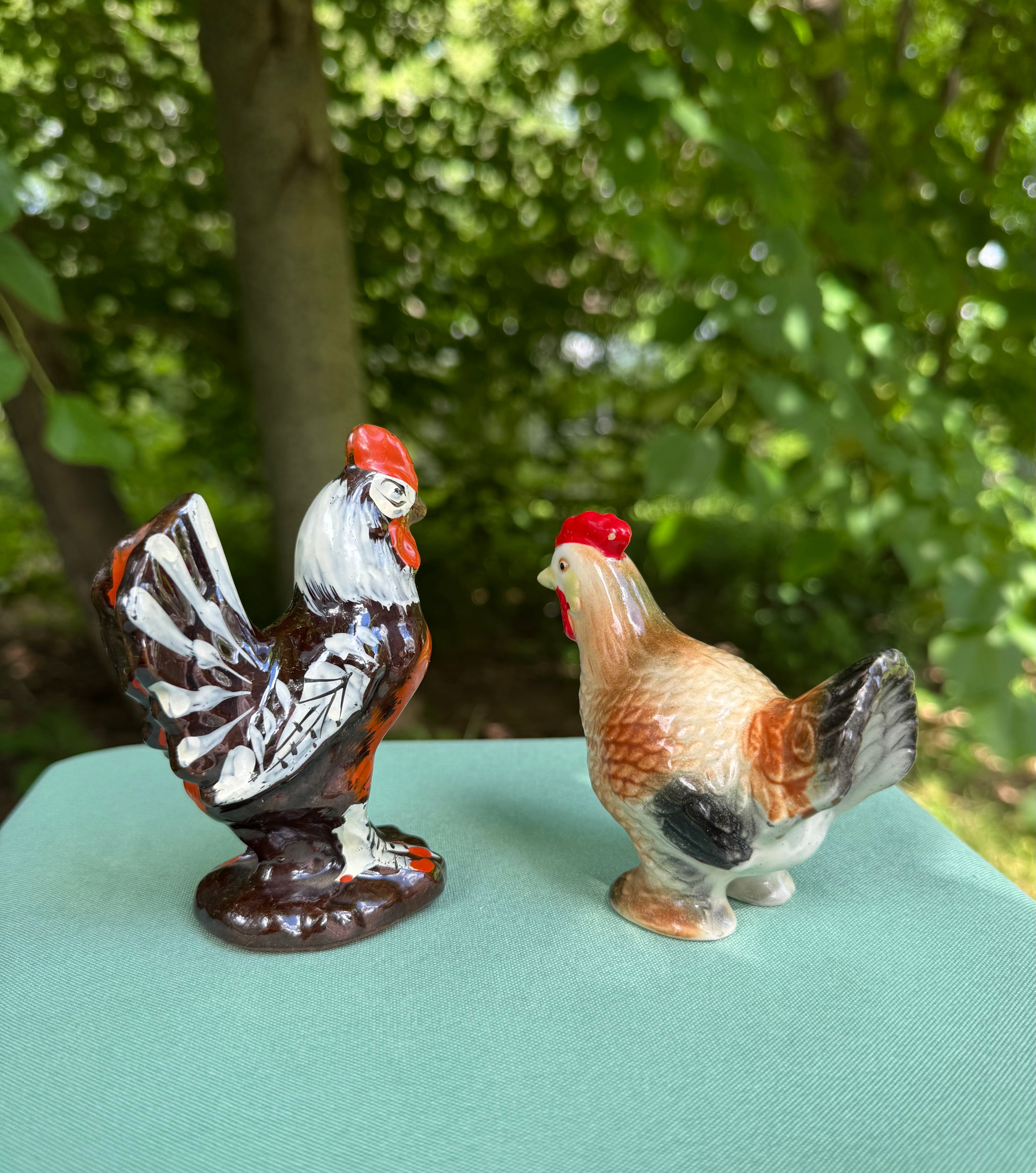 Vintage Made in Japan Rooster and Hen Salt and Pepper Shaker