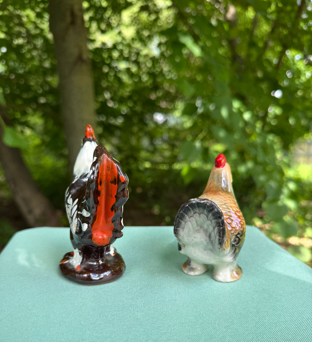 Vintage Made in Japan Rooster and Hen Salt and Pepper Shaker