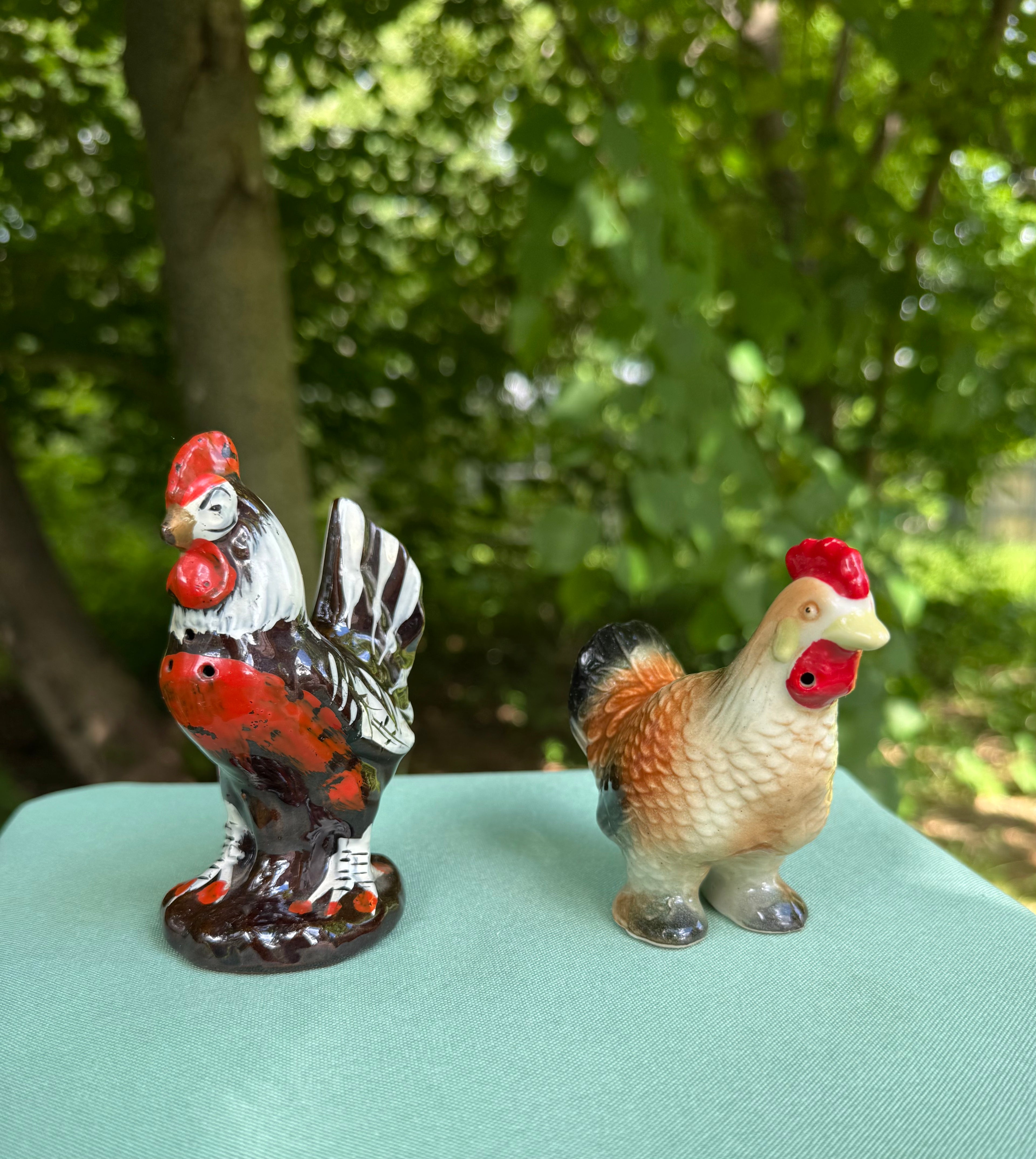 Vintage Made in Japan Rooster and Hen Salt and Pepper Shaker