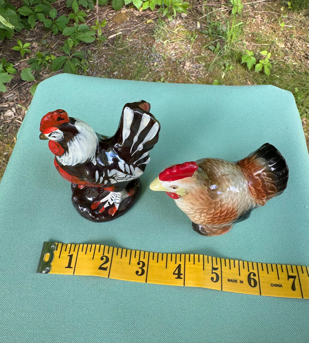 Vintage Made in Japan Rooster and Hen Salt and Pepper Shaker