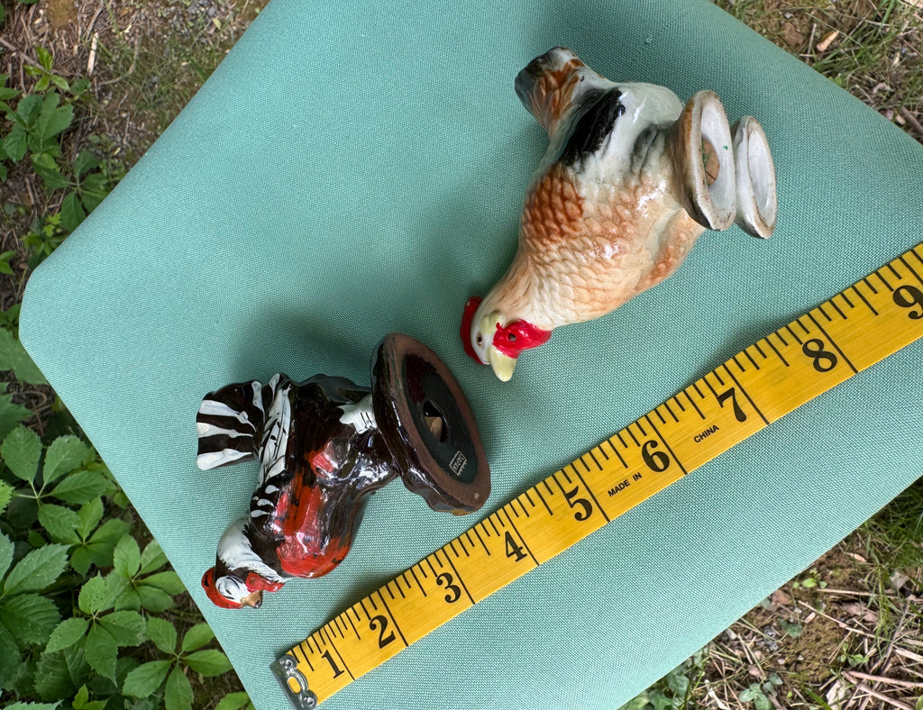 Vintage Made in Japan Rooster and Hen Salt and Pepper Shaker