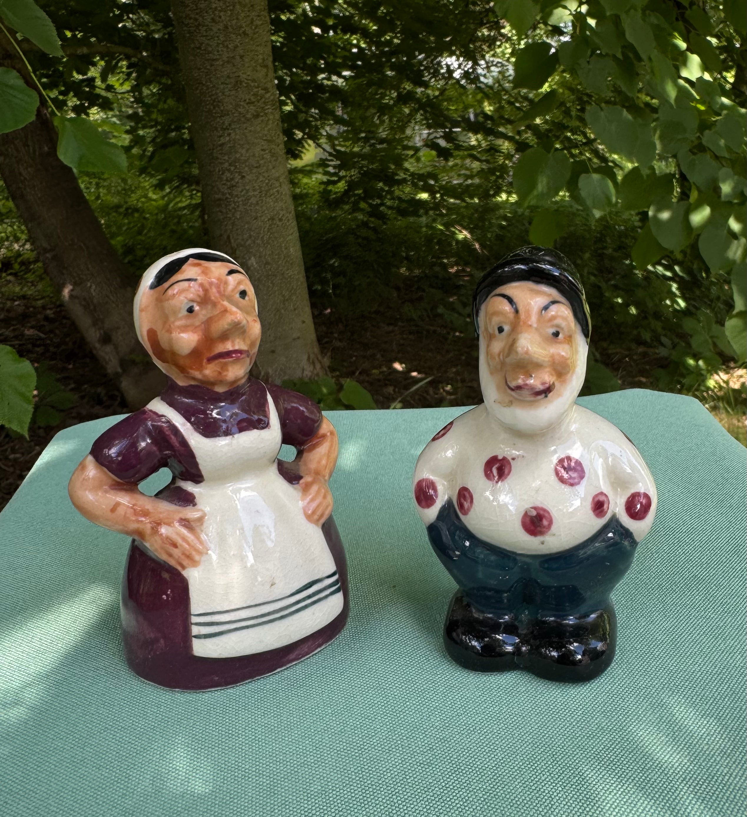 Vintage Enesco Old Man and Woman Salt and Pepper Shaker