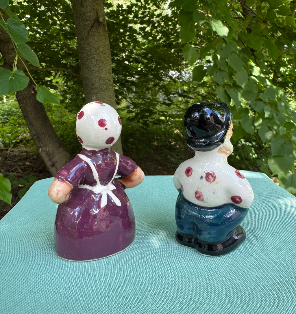 Vintage Enesco Old Man and Woman Salt and Pepper Shaker