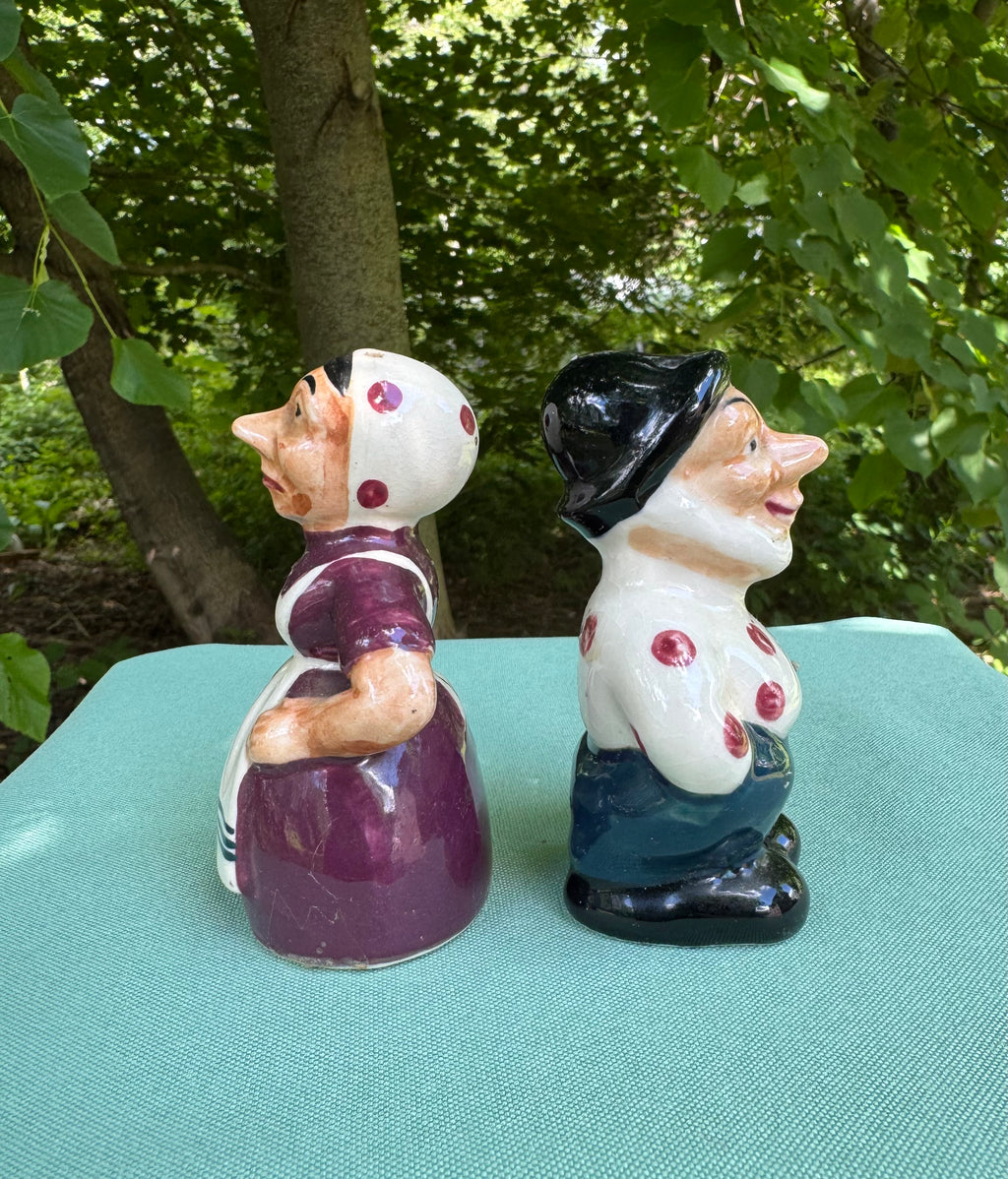 Vintage Enesco Old Man and Woman Salt and Pepper Shaker