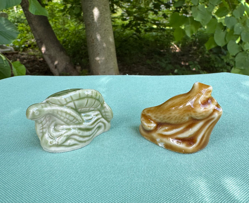 Vintage Wade Whimsies Endangered Species Figurines (Set of 2) Green Sea Turtle & Florida Panther