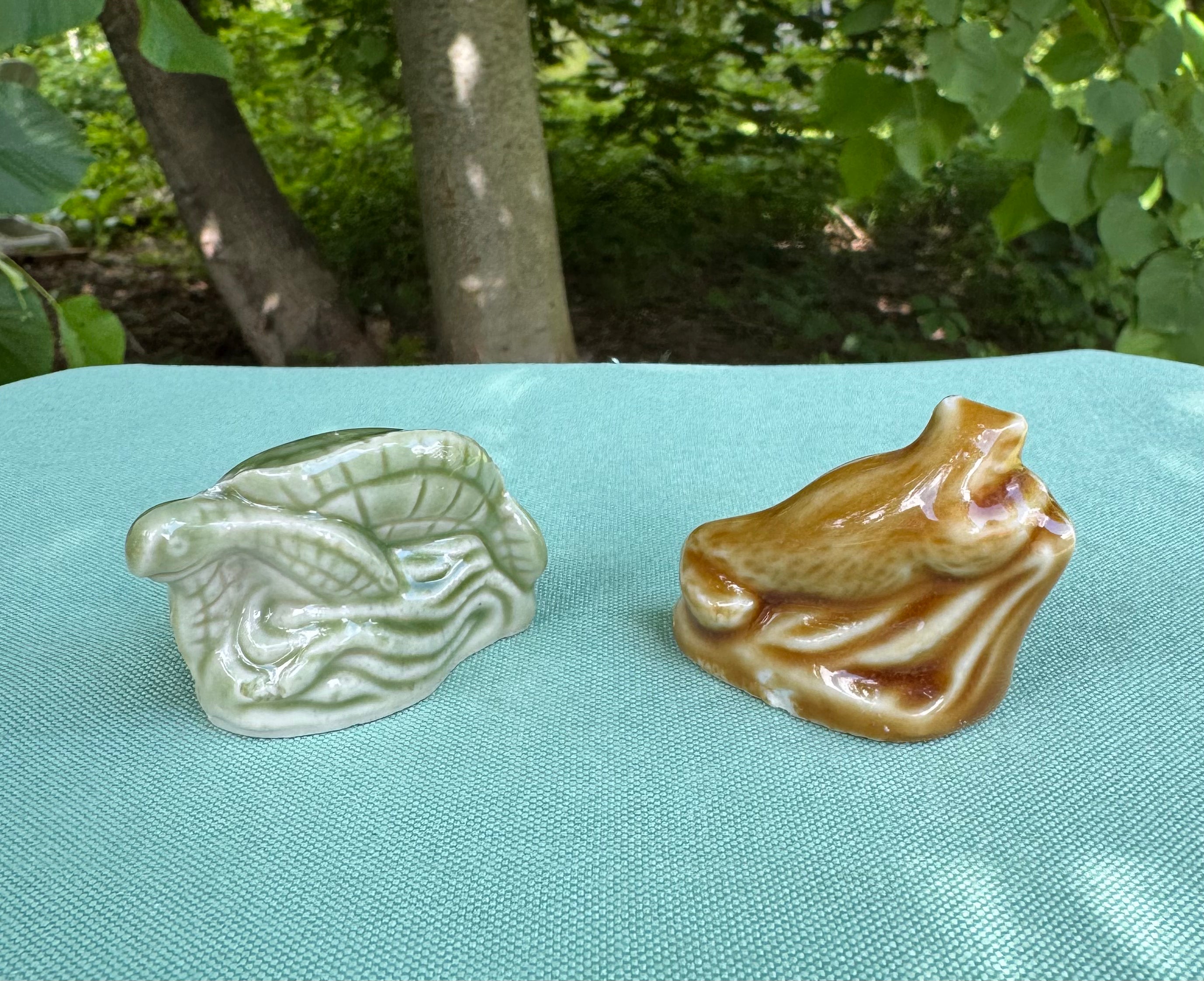 Vintage Wade Whimsies Endangered Species Figurines (Set of 2) Green Sea Turtle & Florida Panther