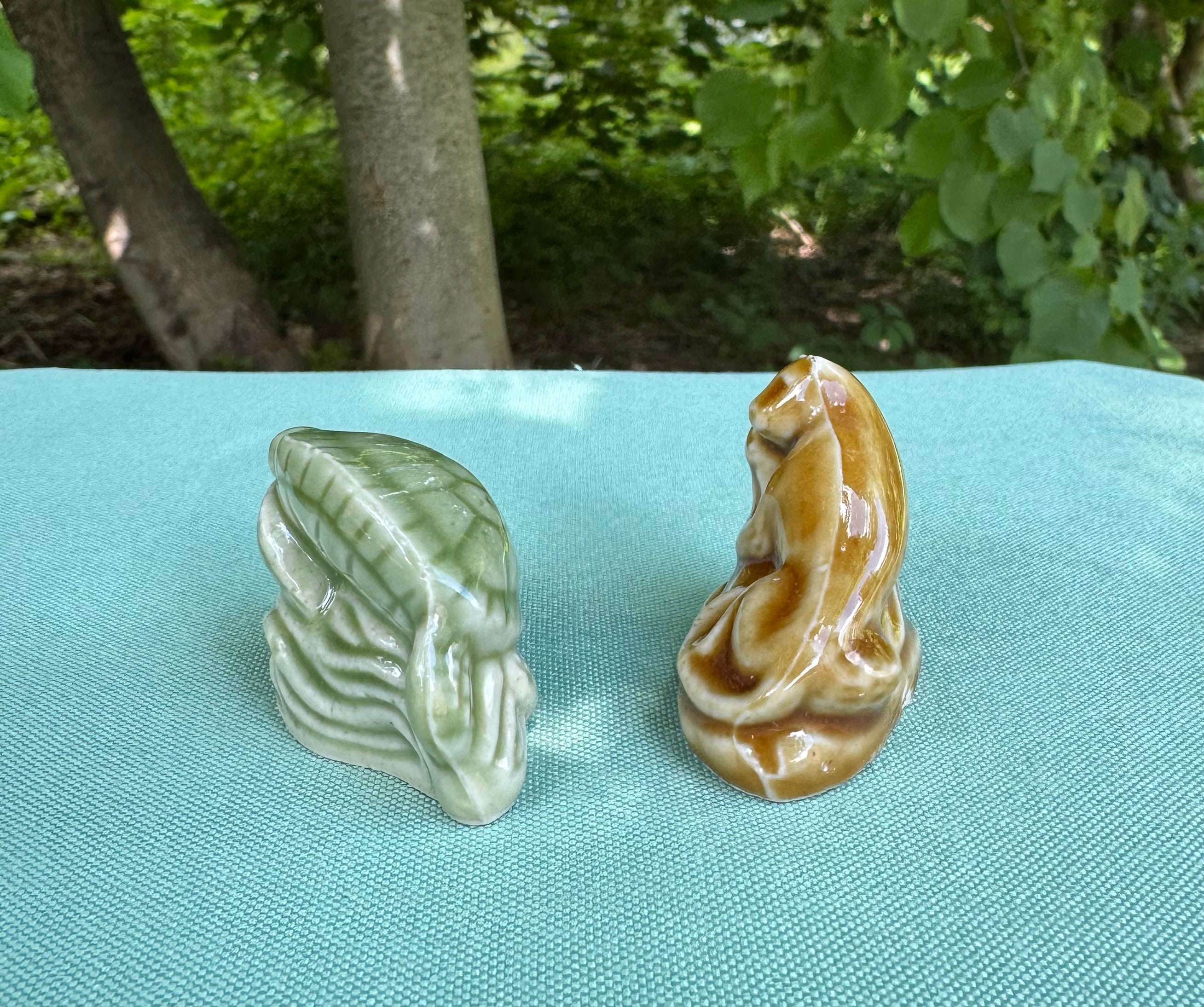 Vintage Wade Whimsies Endangered Species Figurines (Set of 2) Green Sea Turtle & Florida Panther