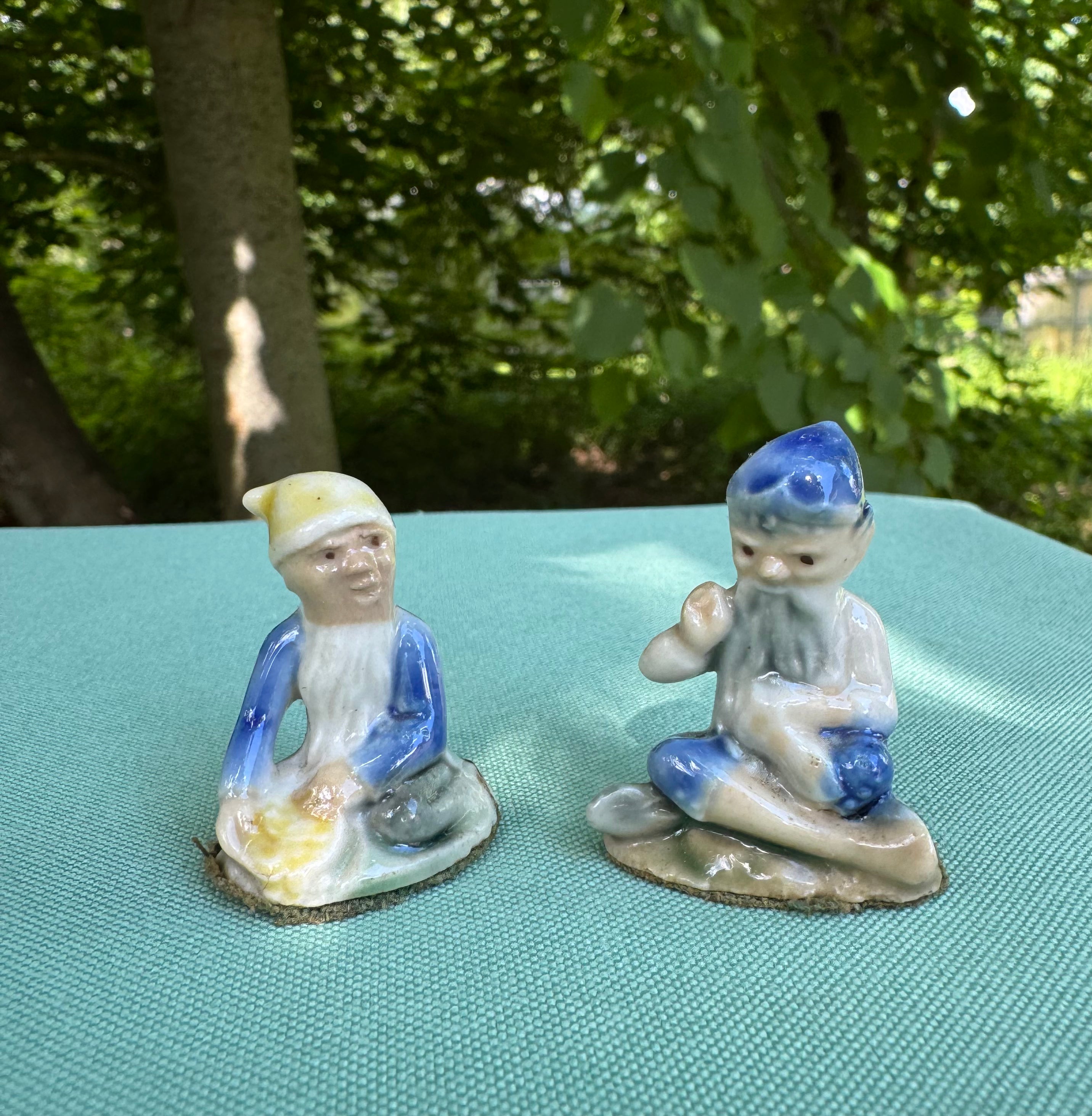 Vintage Wade Whimsies 'Lucky Fairy Folk' Porcelain Leprechaun Miniature (set of 2)