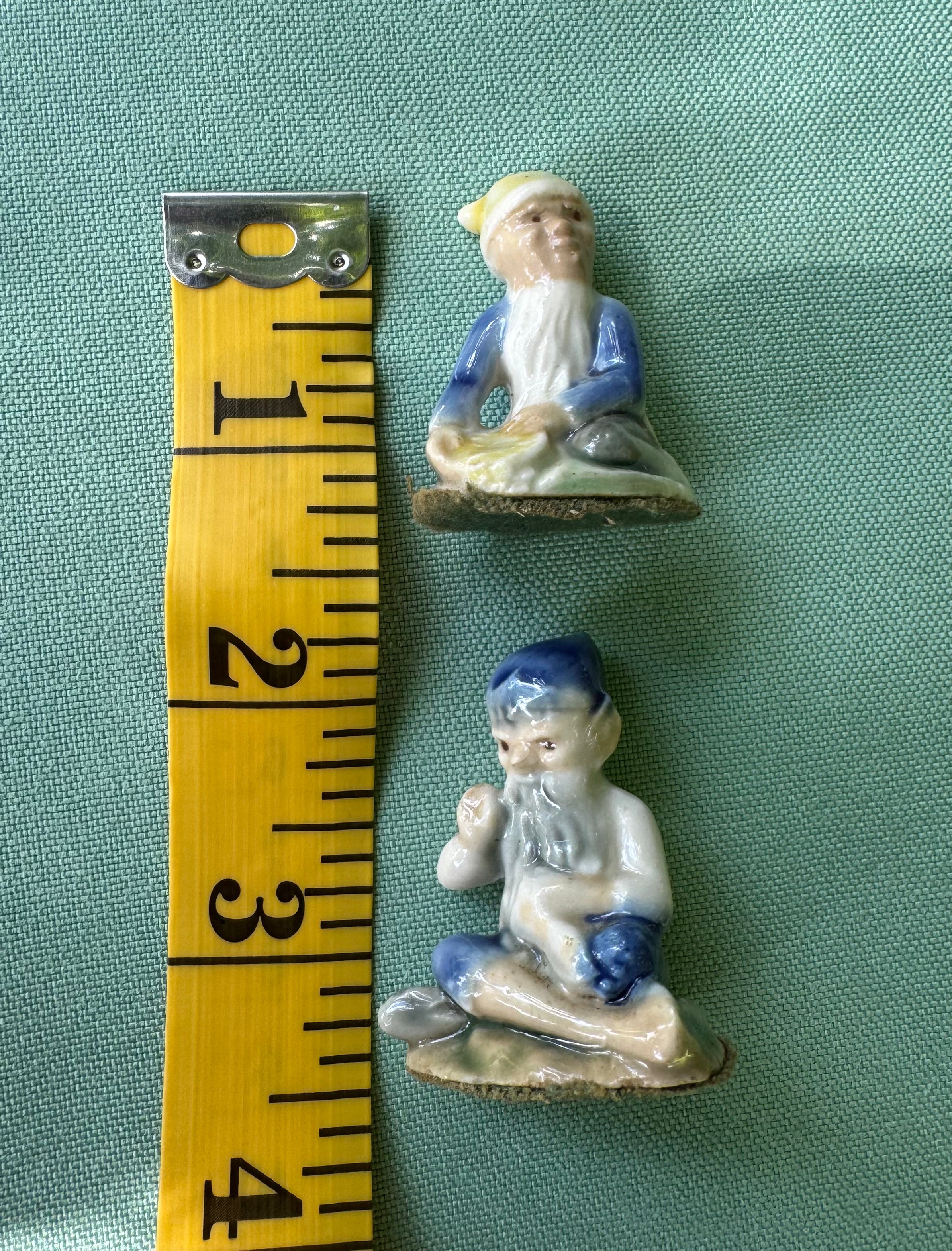 Vintage Wade Whimsies 'Lucky Fairy Folk' Porcelain Leprechaun Miniature (set of 2)