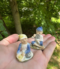 Vintage Wade Whimsies 'Lucky Fairy Folk' Porcelain Leprechaun Miniature (set of 2)