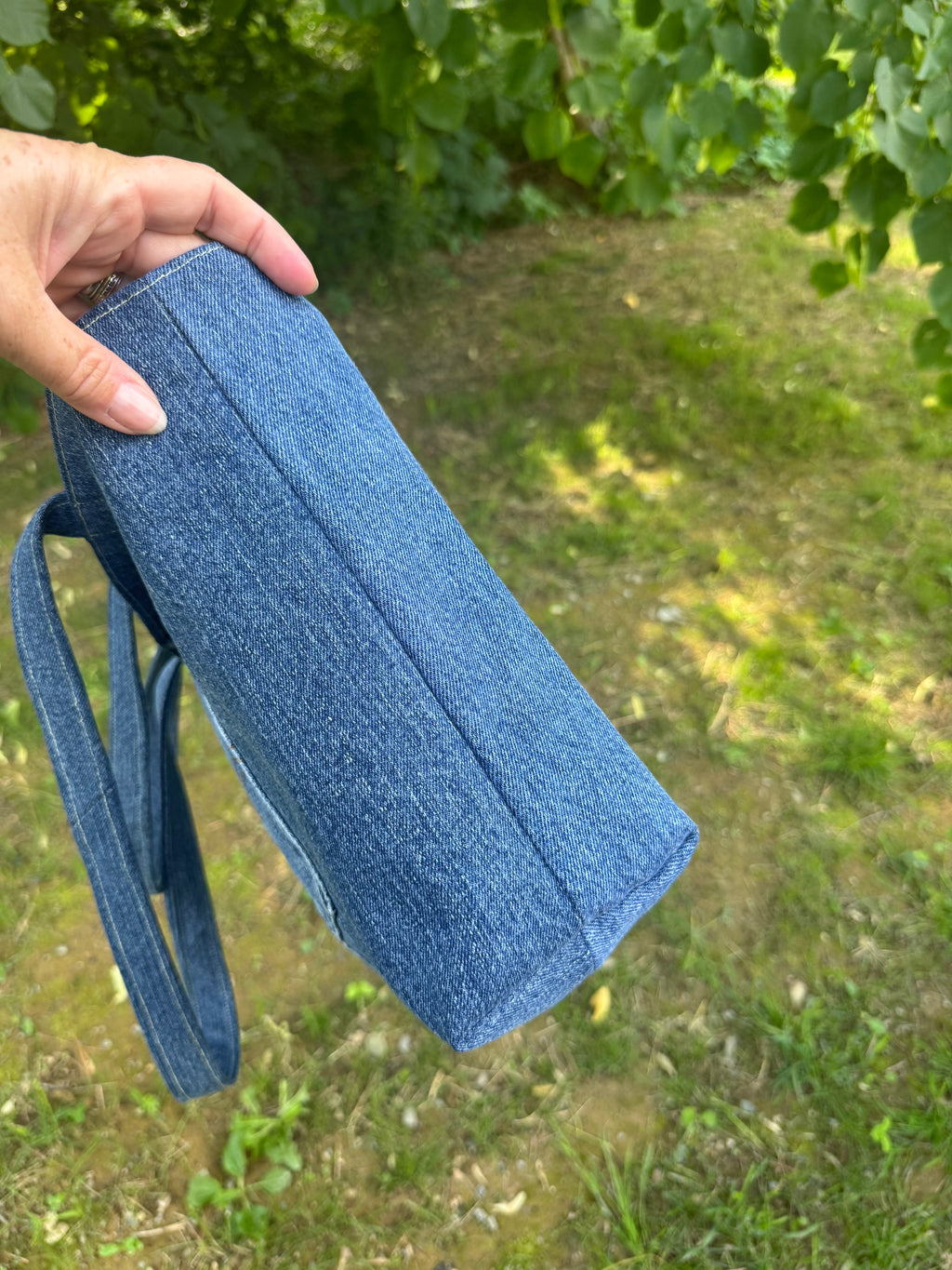 Tote Bag / Hearts on Blue Jeans
