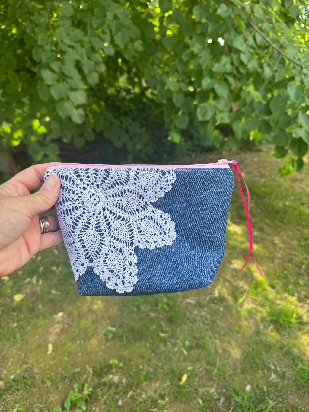 Blue Jean Makeup Pouch