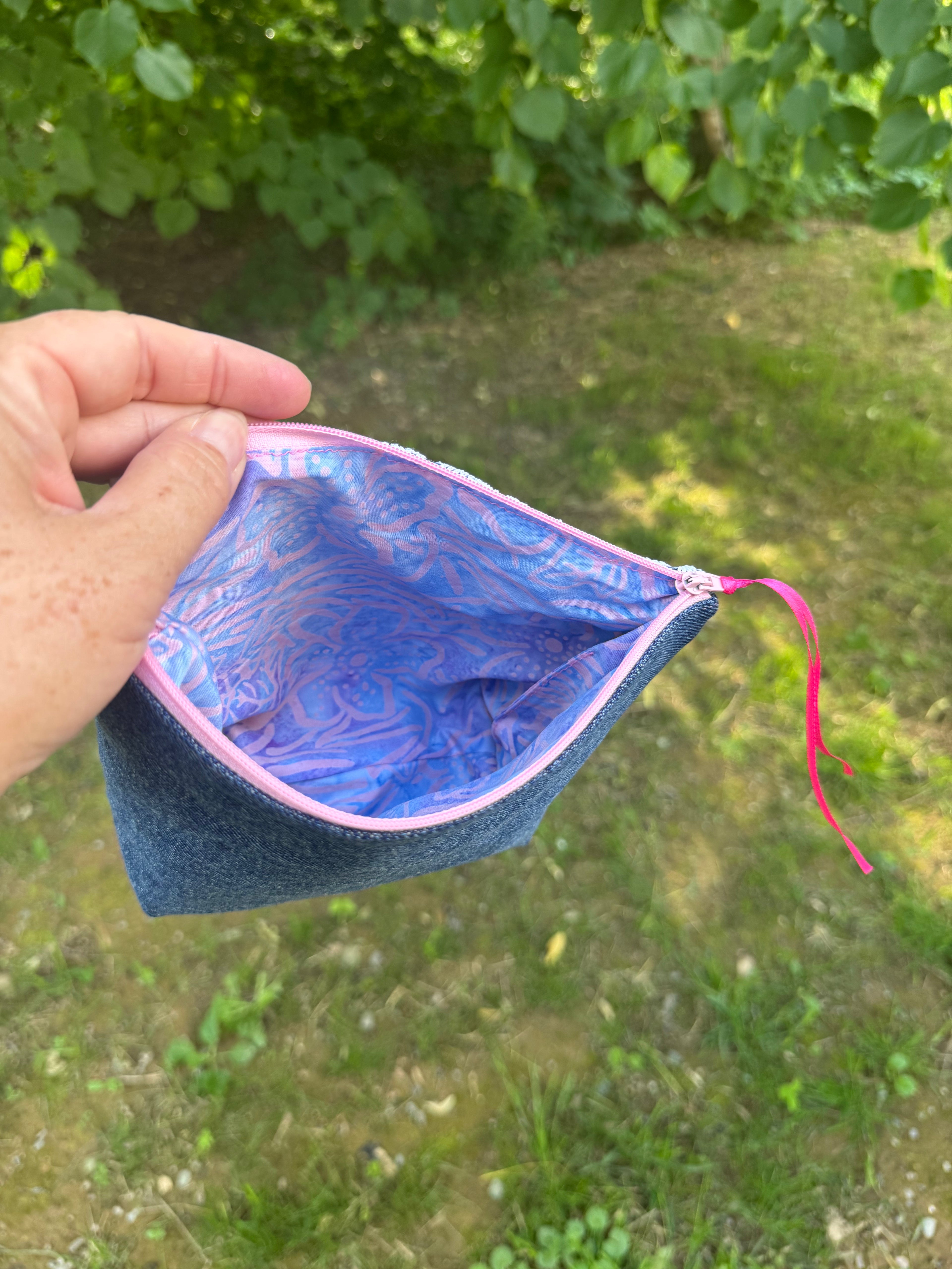 Blue Jean Makeup Pouch